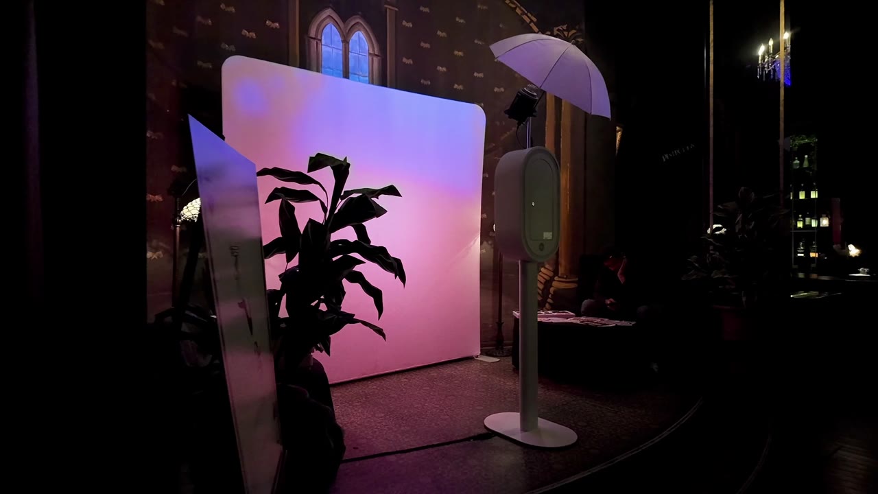 LA Glam Booth Glam Booth set up at an elegant Los Angeles reception venue