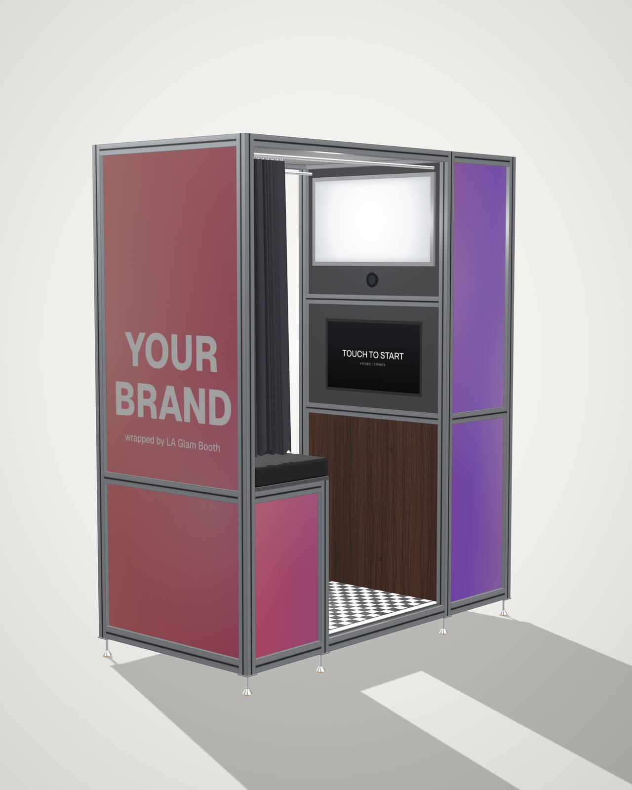 The Enclosed Booth with a sample brand wrap
